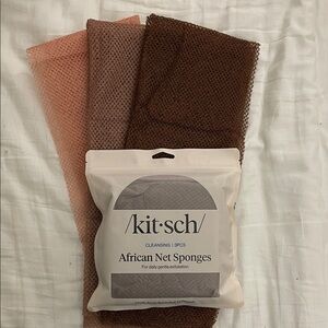 Kitsch Exfoliating Net Sponges - Pink and Brown